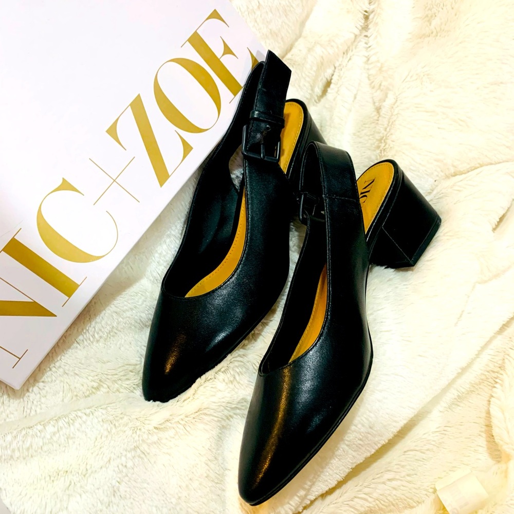 *NEW Leather Classic Slingback Shoe ~ Black